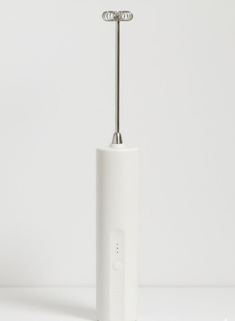 زوبا أداة خفق لبن، محمولة مع مضربين للبيض من فولاذ مقاوم للصدأ أداة خفق القهوة، خلاط صغير بـ3 سرعات قابلة للتعديل لكابتشينو ولاتيه وقهوة وبيض وشوكولاتة ساخنة، أبيض (يعمل ببطارية) - Image 5