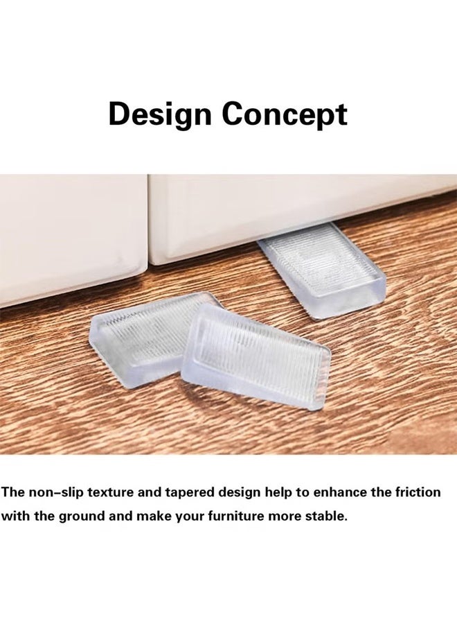 8 Pcs Plastic Clear Table Shims, Level Wedge for Home Improvement, Toilet Shims for Leveling, Flat and Stable Transparent Soft Rubber Pad Weather Resistant Perfect for Fixing Wobbly Furniture - Image 4