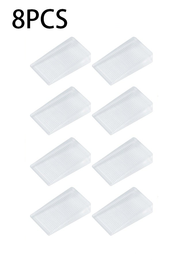 8 Pcs Plastic Clear Table Shims, Level Wedge for Home Improvement, Toilet Shims for Leveling, Flat and Stable Transparent Soft Rubber Pad Weather Resistant Perfect for Fixing Wobbly Furniture - Image 1