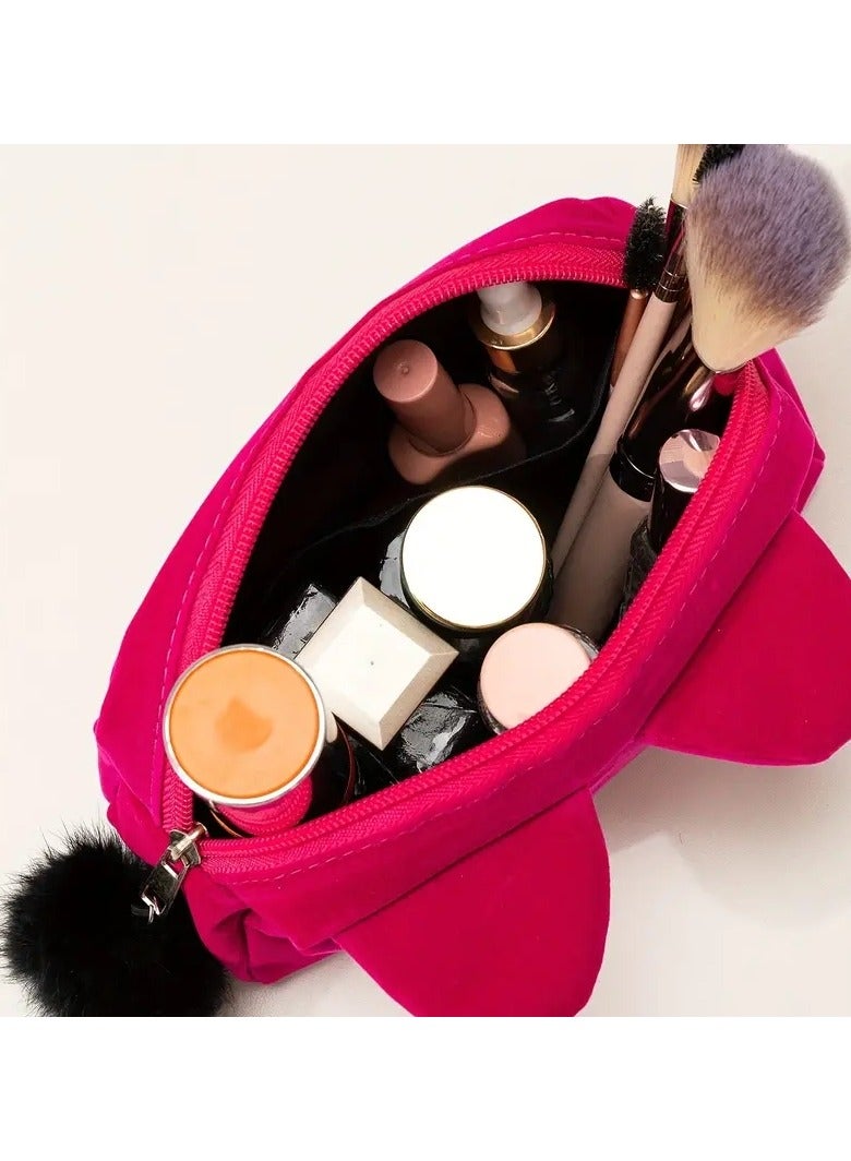 أوريتي حقيبة استحمام قطط كرتون رائعة-منظم مكياج مربع نمط الرموش للنساء-أسود - Image 3