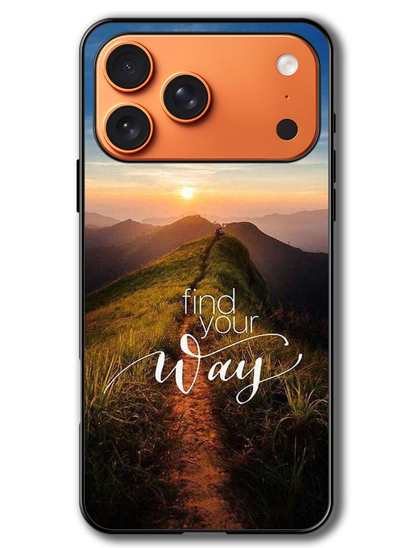 Theodor Case Compatible with Apple iPhone 17 Pro Max 6.9 Inch Protection Shockproof Bumper Cover Find Your Way - Image 1