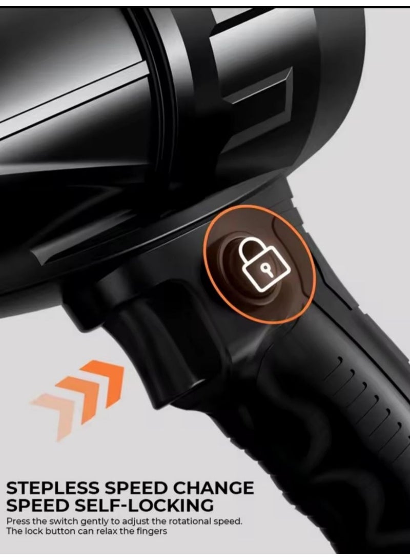 Jet Dry Mini Blower, 24V Turbo Cordless Leaf Blower, Lightweight Body, Turbine Motor for High-Speed Dust/Leaf Clearing​ Portable for Garden, Patio, Car & Camping (Big Turbojet) - 24V Cordless Portable Electric Air Blower - 12000 RPM Turbo Power for Car Cleaning and Drying, Multi-Purpose Air Dryer with Rechargeable Lithium Battery Ideal for Cleaning Dust, Leaves, and Grills - Image 3