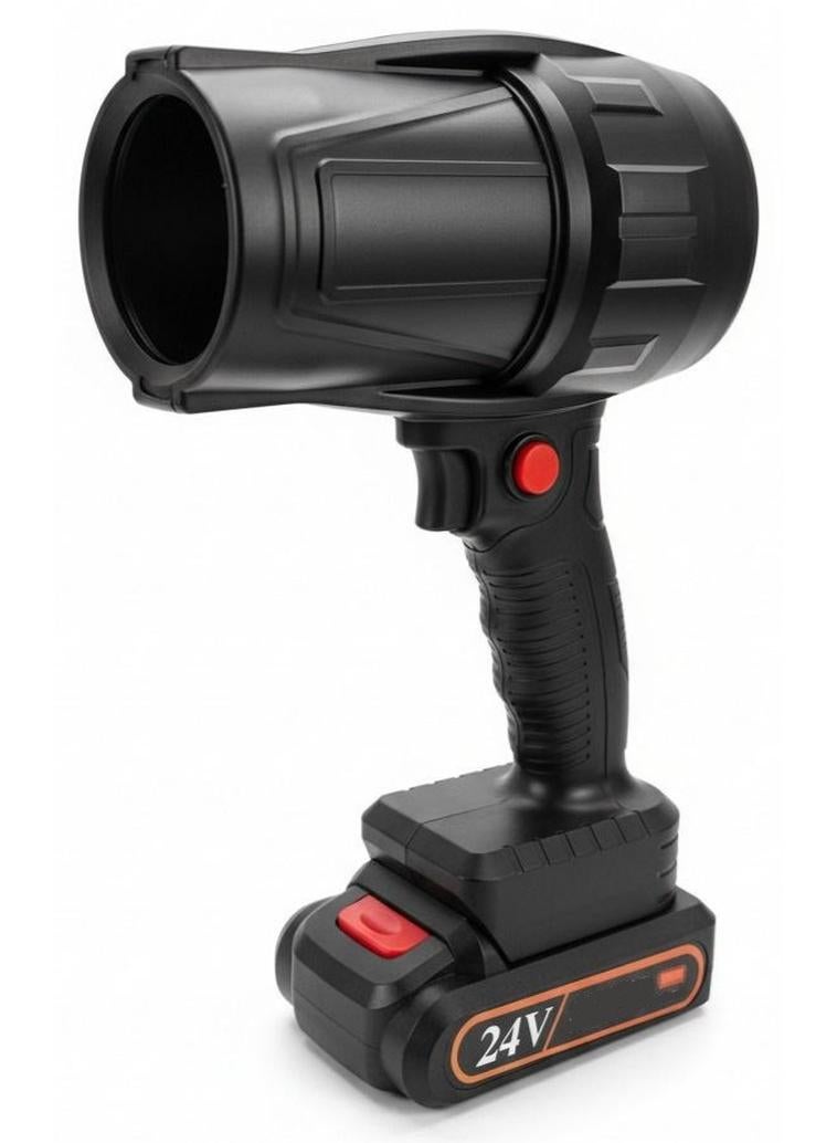 Jet Dry Mini Blower, 24V Turbo Cordless Leaf Blower, Lightweight Body, Turbine Motor for High-Speed Dust/Leaf Clearing​ Portable for Garden, Patio, Car & Camping (Big Turbojet) - 24V Cordless Portable Electric Air Blower - 12000 RPM Turbo Power for Car Cleaning and Drying, Multi-Purpose Air Dryer with Rechargeable Lithium Battery Ideal for Cleaning Dust, Leaves, and Grills - Image 1