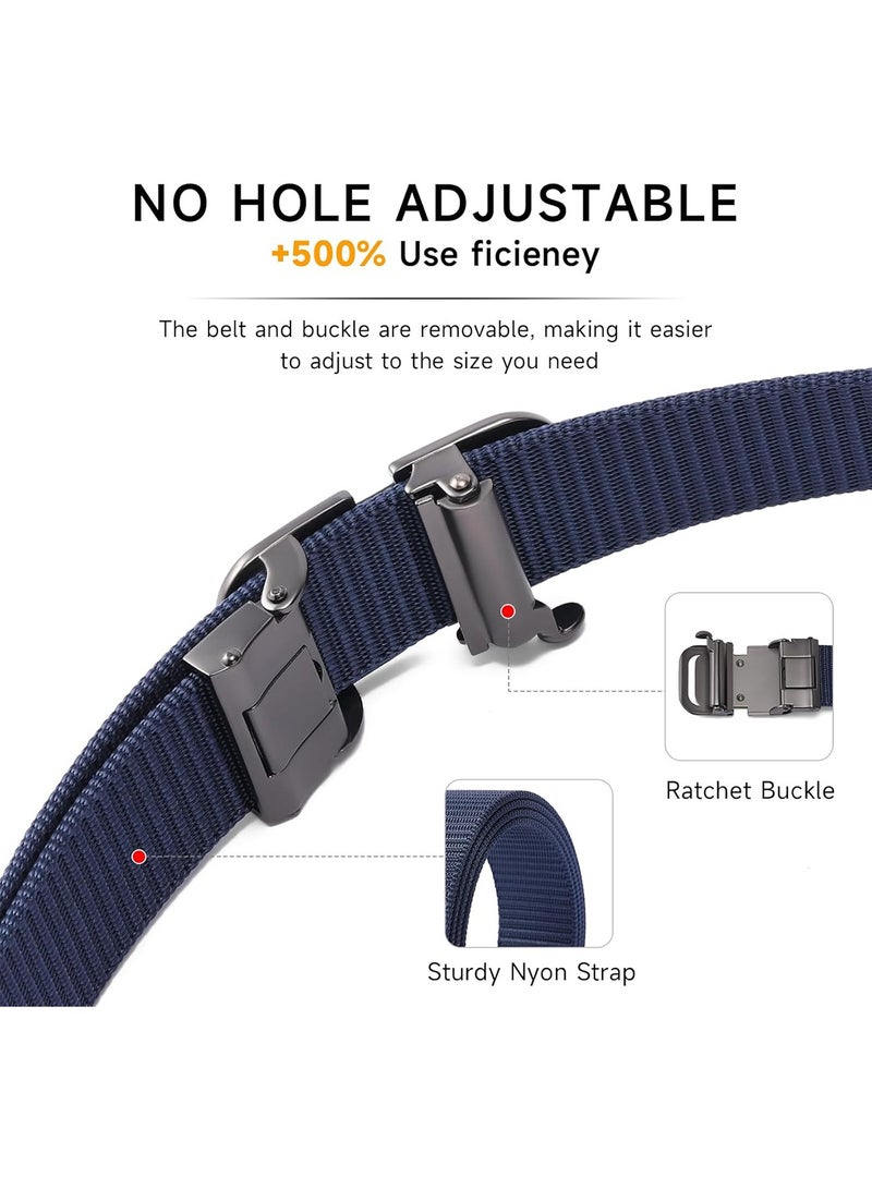 Automatic Nylon Belt for Men & Women - Fashionable, Adjustable, Durable, and Comfortable Waist Belt for Casual & Formal Wear, Everyday Use, and Outdoor Activities Blue - Image 3