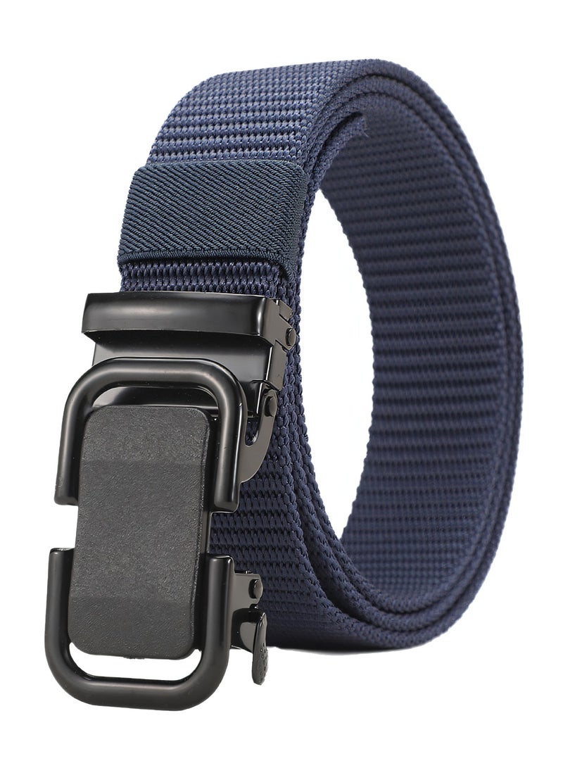 Automatic Nylon Belt for Men & Women - Fashionable, Adjustable, Durable, and Comfortable Waist Belt for Casual & Formal Wear, Everyday Use, and Outdoor Activities Blue - Image 1