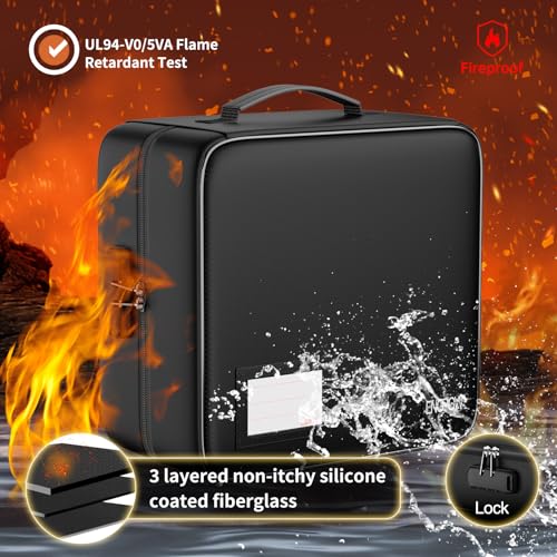 ENGPOW CDDVD Storage Case with LockFireproof CDDVD Case Binder400 Capacity CD Organizer Binder DVD Storage Holder with ZipperHandlePortable Storage Binder Safe for Home Office Travel CarBlack - Image 3