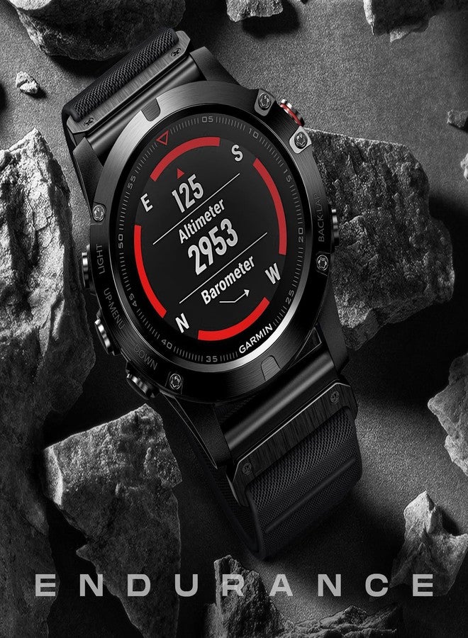 Suitisbest 22mm Quickfit Nylon Bands Compatible for Garmin Watch Band Fenix 5/Fenix 6/Fenix 7/Fenix 8 Fenix E 47mm/Fenix 5 Plus/Fenix 6 Pro/Fenix 7 Pro/Forerunner 935 - Image 5