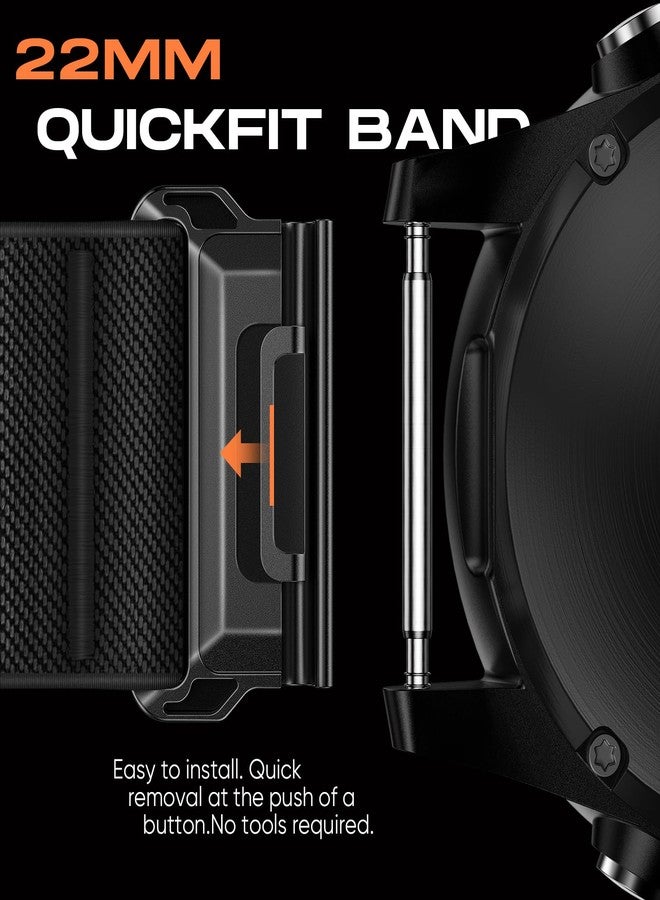 Suitisbest 22mm Quickfit Nylon Bands Compatible for Garmin Watch Band Fenix 5/Fenix 6/Fenix 7/Fenix 8 Fenix E 47mm/Fenix 5 Plus/Fenix 6 Pro/Fenix 7 Pro/Forerunner 935 - Image 3