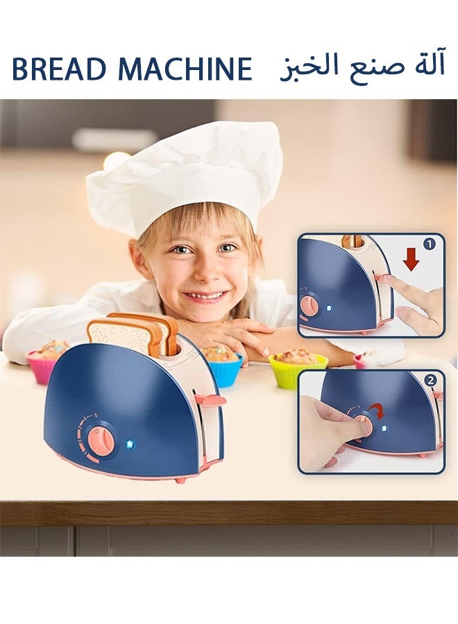 شبيلي مجموعة ألعاب أجهزة المطبخ 36 قطعة للأطفال 3+، تشمل ماكينة قهوة، خلاط، خلاط كهربائي، محمصة مع ضوء وصوت واقعي، هدية عيد ميلاد للبنات والأولاد، ألعاب تعليمية خالية من BPA، لعب تخيلي - Image 5