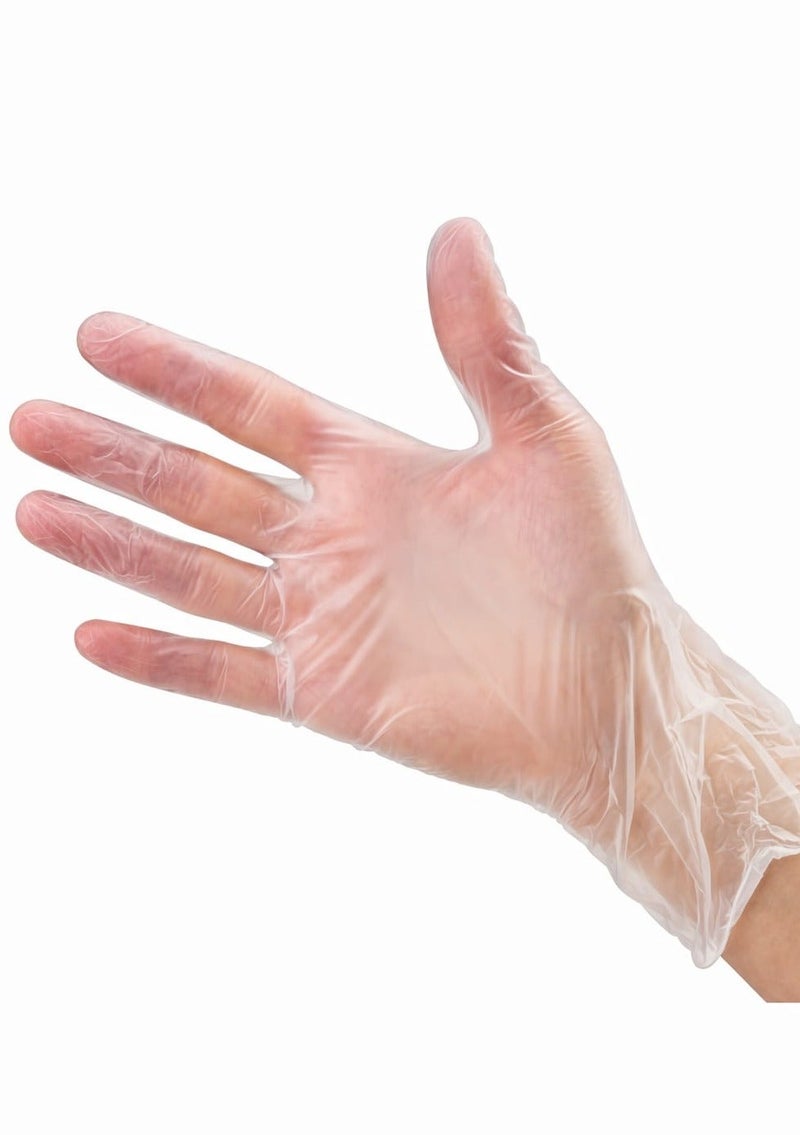 TouchFlex Disposable Vinyl Exam Gloves Large Powder Free Medical Grade Gloves for Cleaning, Food Handling & Medical Use Latex Free Protective Gloves Box of 100 - Image 1