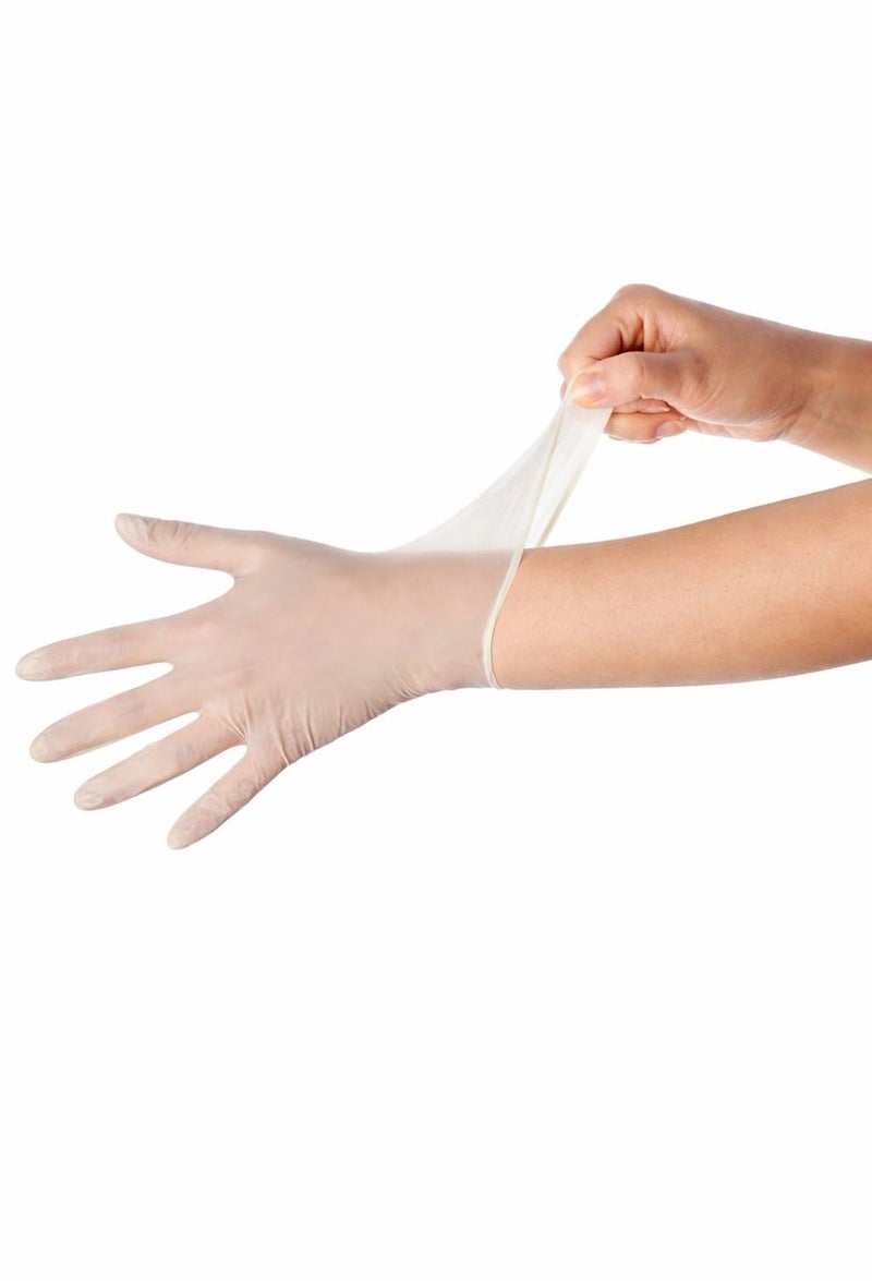 TouchFlex Disposable Vinyl Exam Gloves Large Powder Free Medical Grade Gloves for Cleaning, Food Handling & Medical Use Latex Free Protective Gloves Box of 100 - Image 3