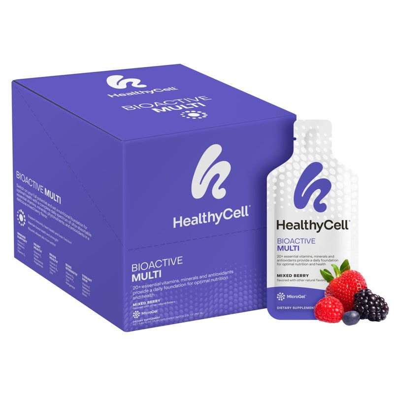 Healthycell Bioactive Multi - Liquid Multivitamin for Men and Women - One A Day Vitamin for Brain, Heart, Immunity, Energy, Skin, and Hair Support - Maximum Absorption - 30 Gel Packs - Image 1