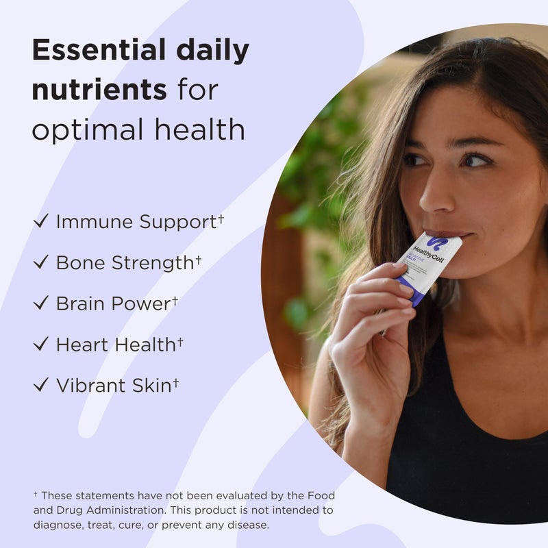 Healthycell Bioactive Multi - Liquid Multivitamin for Men and Women - One A Day Vitamin for Brain, Heart, Immunity, Energy, Skin, and Hair Support - Maximum Absorption - 30 Gel Packs - Image 2