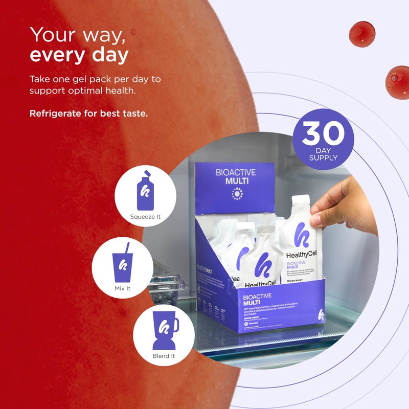 Healthycell Bioactive Multi - Liquid Multivitamin for Men and Women - One A Day Vitamin for Brain, Heart, Immunity, Energy, Skin, and Hair Support - Maximum Absorption - 30 Gel Packs - Image 4