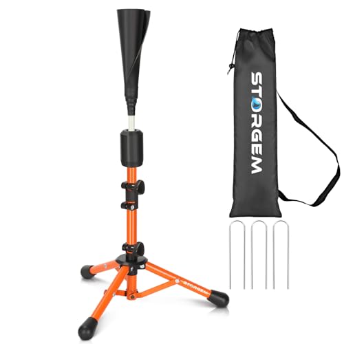 Storgem Baseball and Softball Tee,Batting Tee for Kids,Baseball Tees for Hitting,T Ball Training Stand,Easy Height Adjustment - Image 1
