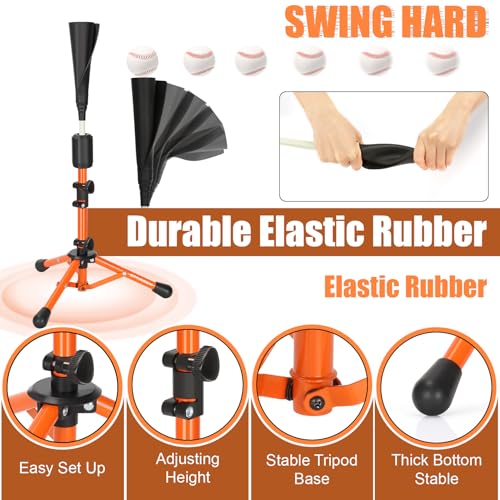 Storgem Baseball and Softball Tee,Batting Tee for Kids,Baseball Tees for Hitting,T Ball Training Stand,Easy Height Adjustment - Image 3