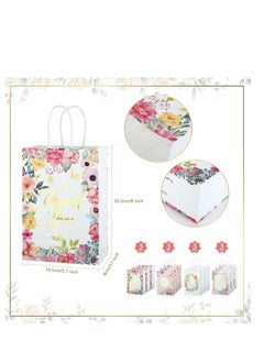 KASTWAVE Thank You Gift Bags, 12 Pack Paper Party Bags Floral Paper Bags, Handle Wedding Birthday Gift Bag Party Favour Bags for Wedding Birthday Baby Shower Boy Girl  - Image 2