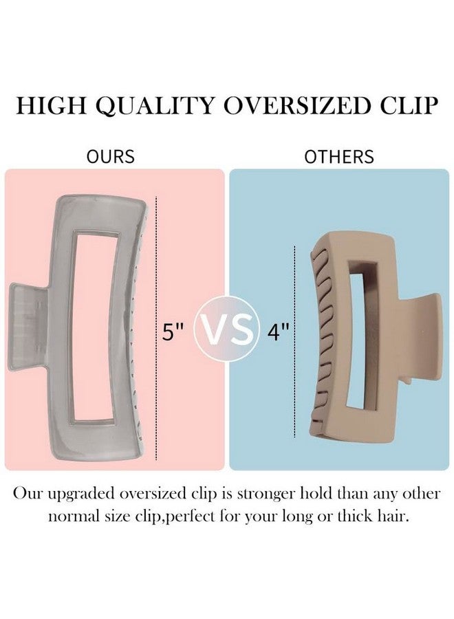 CHIROGRAPHY 4 pcs Premium 5" Large Claw Clips,tiny claw for girls,women,clear jelly hair clips for girls long hair (Jelly)|multicolor - Image 3