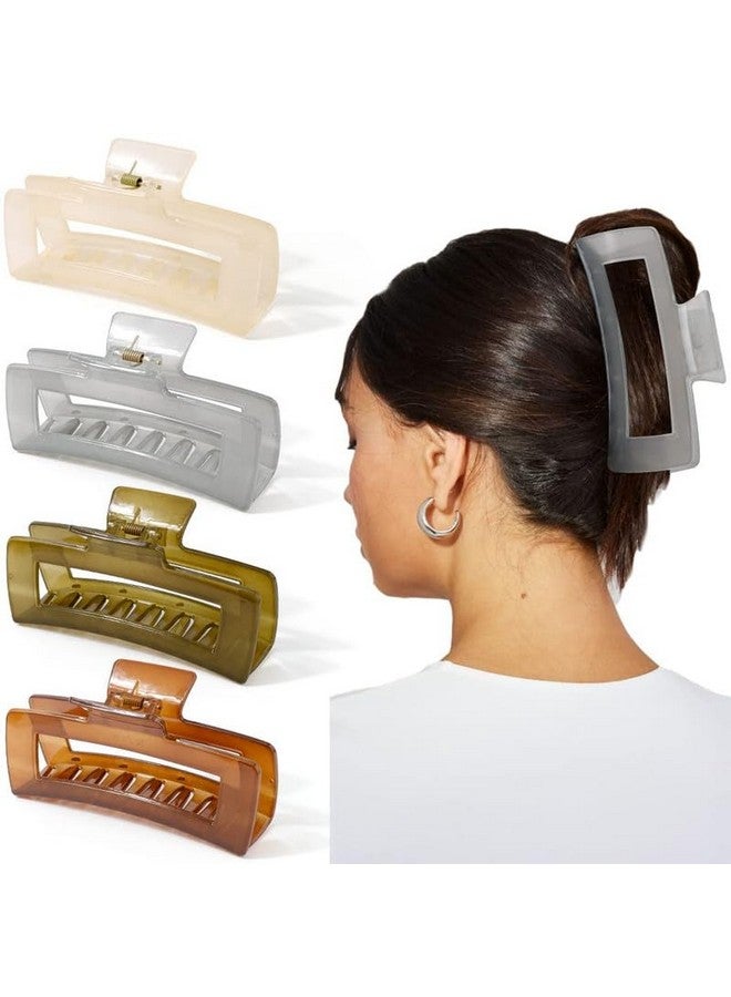 CHIROGRAPHY 4 pcs Premium 5" Large Claw Clips,tiny claw for girls,women,clear jelly hair clips for girls long hair (Jelly)|multicolor - Image 1