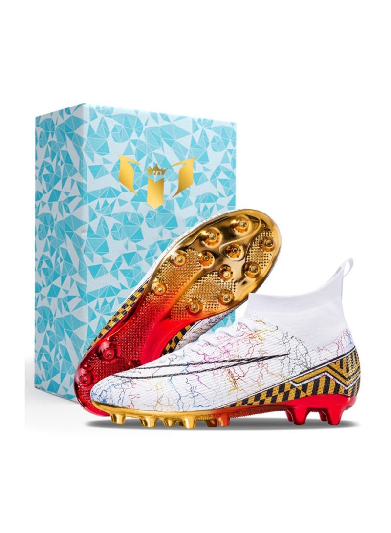 Loquat High-Top Cleats Competition Sports Football Shoes White - Image 1
