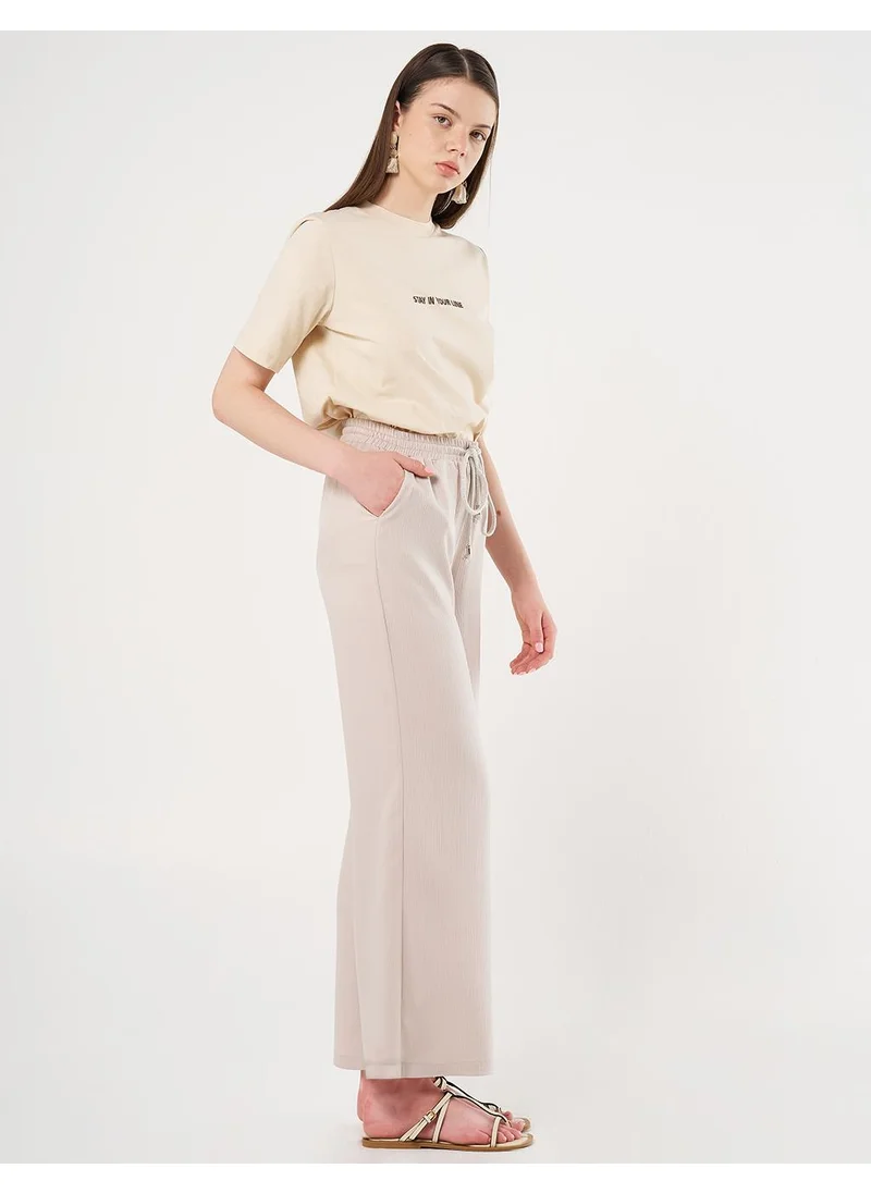 Kayra Laced Relaxed Fit Pants Stone