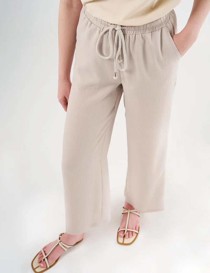 Kayra Laced Relaxed Fit Pants Stone