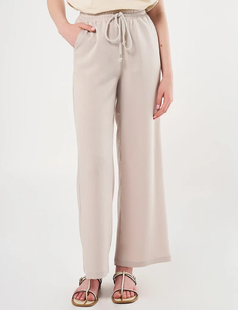 Kayra Laced Relaxed Fit Pants Stone