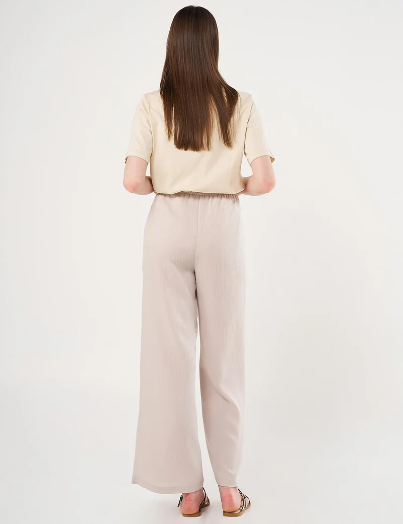 Kayra Laced Relaxed Fit Pants Stone