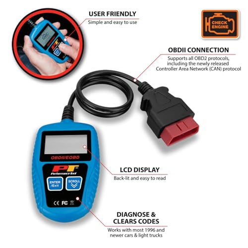 Performance Tool W2976 Universal Multilingual CAN OBDII Scanner Tool (for Check Engine Light, Diagnostics & Emission Readiness Status) - Image 2