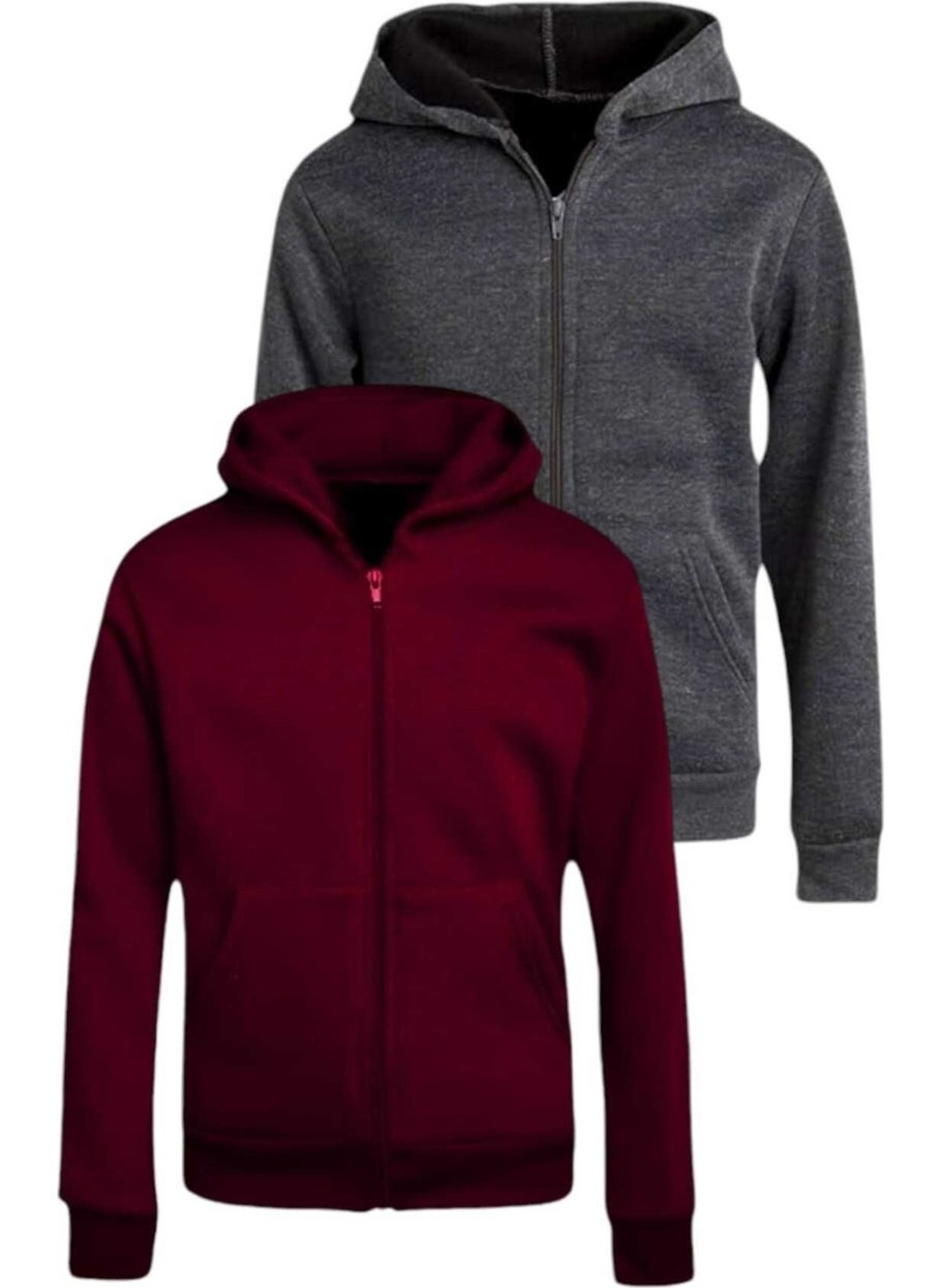 Tezzgelsin - Kids Cotton Hooded Zippered Sweatshirt 2 Piece Set - Image 1