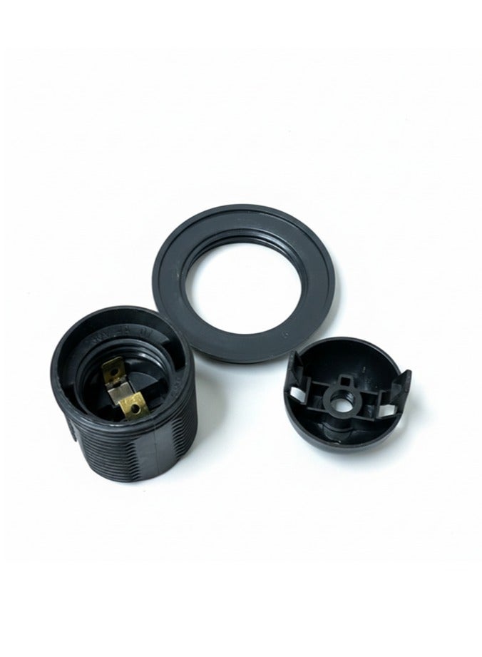 Royal Apex Lamp Base Adapter E27 4A Light Bulb Lamp Holder Pendant Screw Cap Socket Vintage Black 250V - Image 2