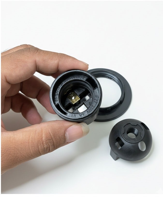 Royal Apex Lamp Base Adapter E27 4A Light Bulb Lamp Holder Pendant Screw Cap Socket Vintage Black 250V - Image 4