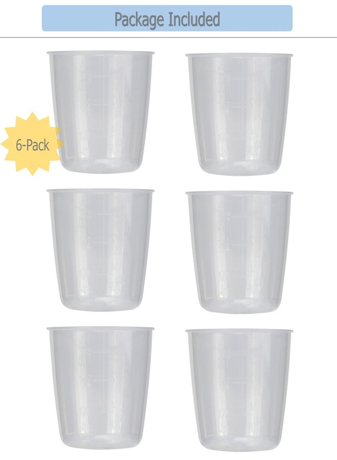 EIKS 6 Pack Rice Measuring Cups Clear Plastic Cups for Rice Cooker Replacement Dry Liquid Ingredient, Each Capacity 160ml - Image 2