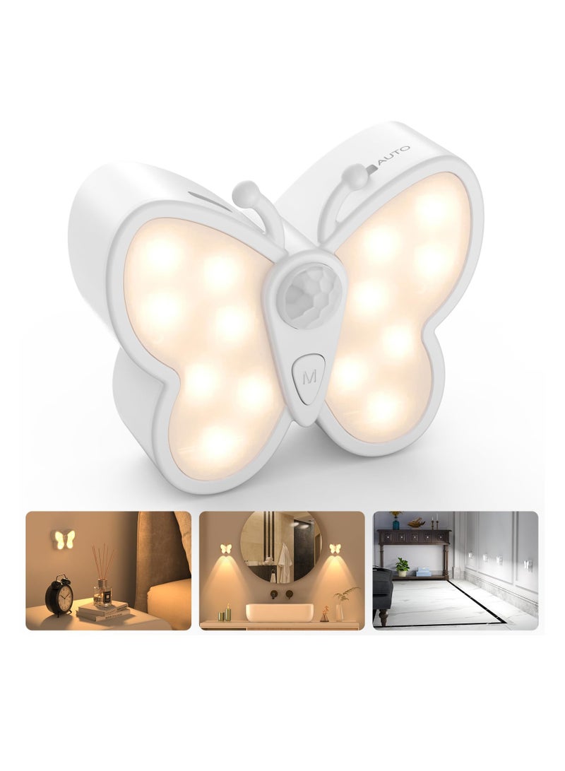 SYOSI Bright Dimmable Butterfly LED Night Light, Smart Motion Sensor Night Light Lamp with Spotlight and 2 Color Temperature, Magnetic Rechargeable Nightlight for Kid Room, Bedroom, Hallway - Image 1