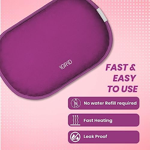 iGRiD Electric Hot Water Bag for Pain Relief | Heat Bag for Menstrual Cramps, Muscle Aches, Back Pain & Warming Hands - Image 5