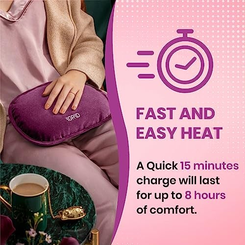 iGRiD Electric Hot Water Bag for Pain Relief | Heat Bag for Menstrual Cramps, Muscle Aches, Back Pain & Warming Hands - Image 2