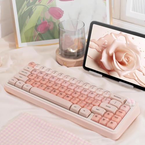 Sumgsn 132 Keys PBT Dye Sub Pink Jelly Keycaps MOA Profile Keycaps Foundation Keycaps Set Comaptible with 61/64/87/104/108 Cherry Mx Switches Mechanical Keyboards - Image 5