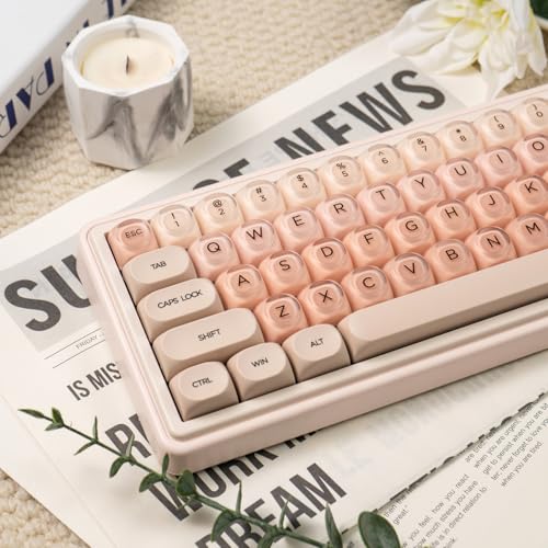 Sumgsn 132 Keys PBT Dye Sub Pink Jelly Keycaps MOA Profile Keycaps Foundation Keycaps Set Comaptible with 61/64/87/104/108 Cherry Mx Switches Mechanical Keyboards - Image 3