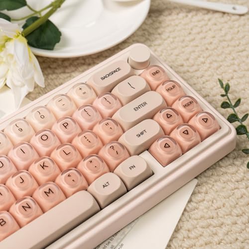 Sumgsn 132 Keys PBT Dye Sub Pink Jelly Keycaps MOA Profile Keycaps Foundation Keycaps Set Comaptible with 61/64/87/104/108 Cherry Mx Switches Mechanical Keyboards - Image 4