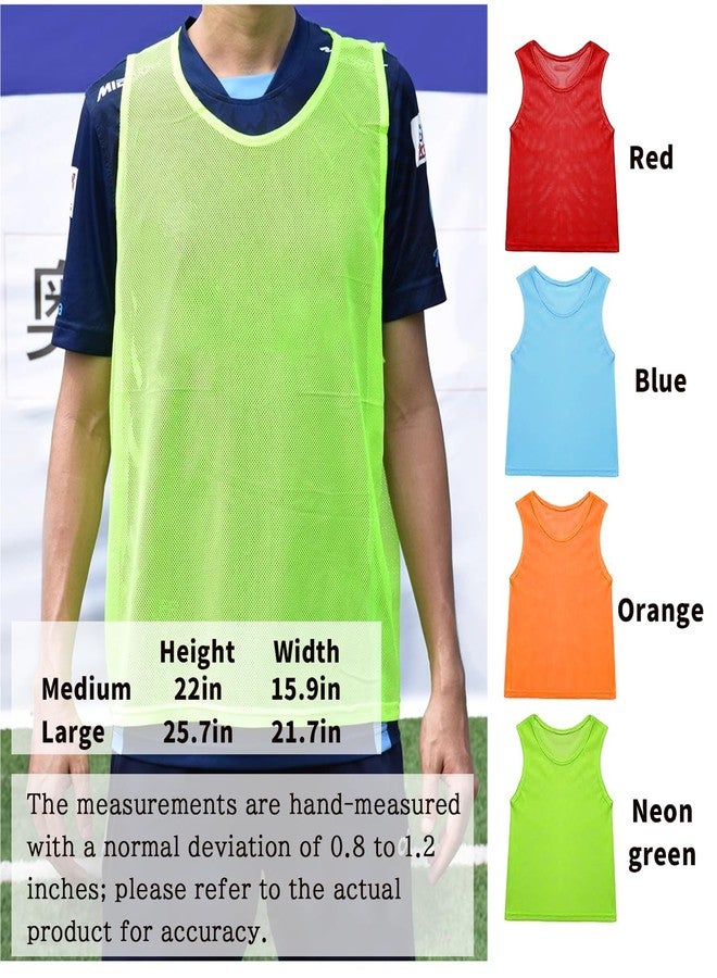 Layway Pinnies Team Practice Vests for Child Youth Teen Adult,Mesh Scrimmage Jersey for Soccer Football Basketball,Set of 12/24 (Red-6 + Blue-6, Child/5-10 Years Old) - Image 3