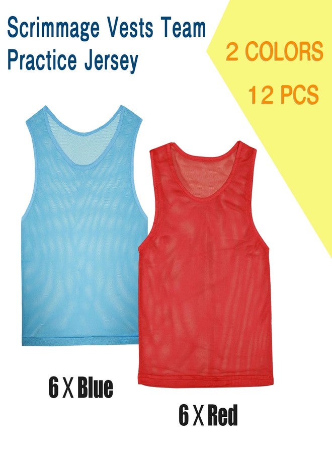 Layway Pinnies Team Practice Vests for Child Youth Teen Adult,Mesh Scrimmage Jersey for Soccer Football Basketball,Set of 12/24 (Red-6 + Blue-6, Child/5-10 Years Old) - Image 5