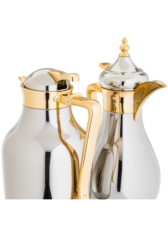 ALASKA Thermos Set for Tea and Coffee with an Elegant Design in Silver With Gold - Image 3