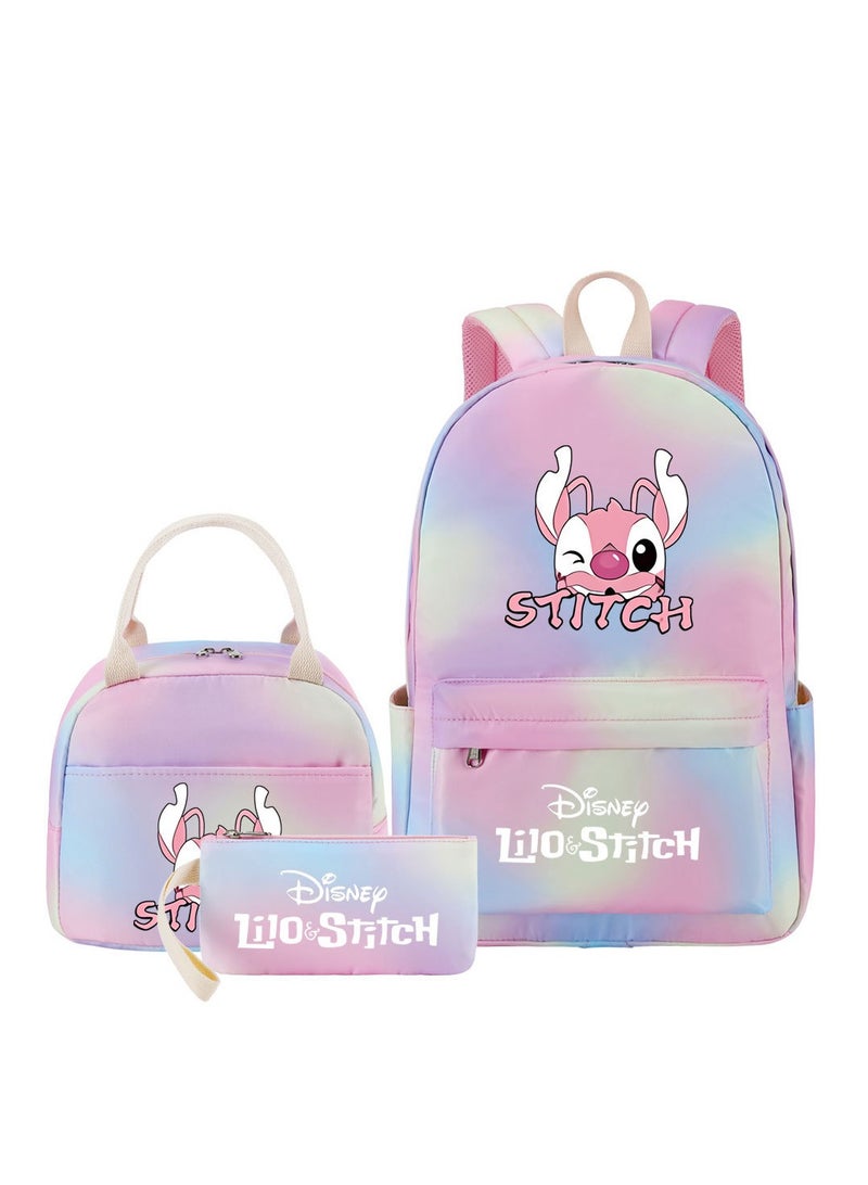 Stitch Printed Three Piece Set Backpack