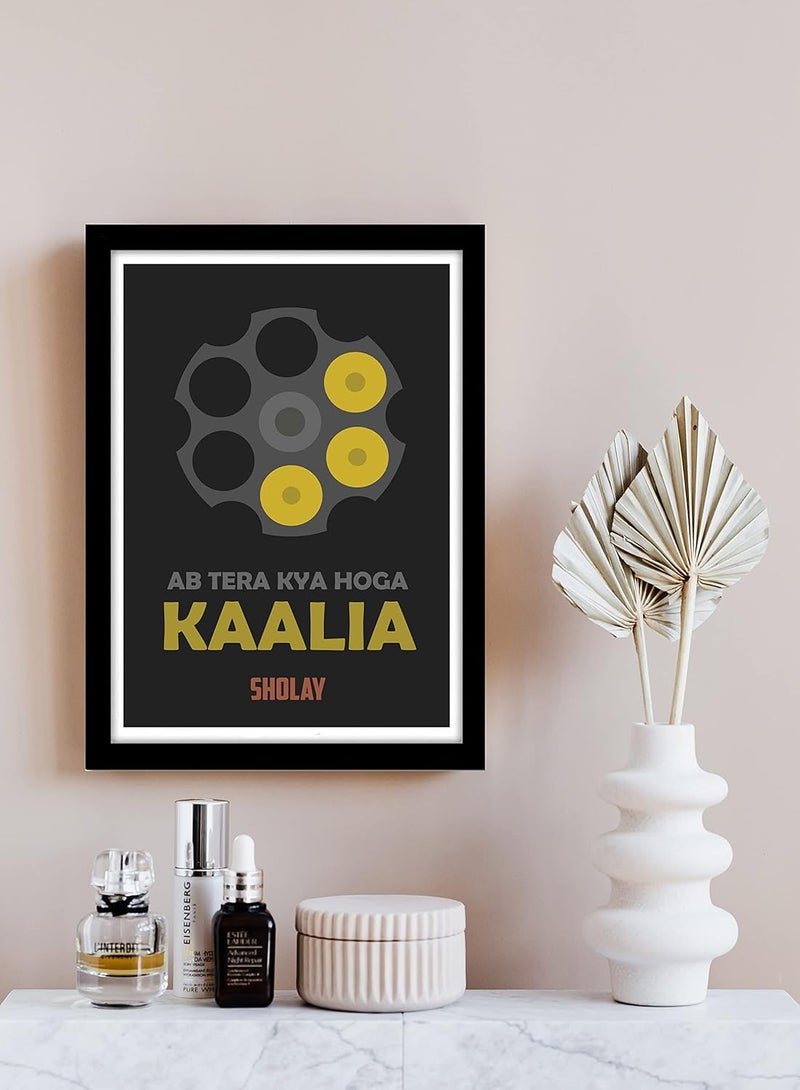 GRAY WALL Good hope PlexiGlass Bollywood Poster Sholay Classic Movie Minimal Art Framed Poster multicolour Print 10inch x 13inch For Room Office Wall - Image 2