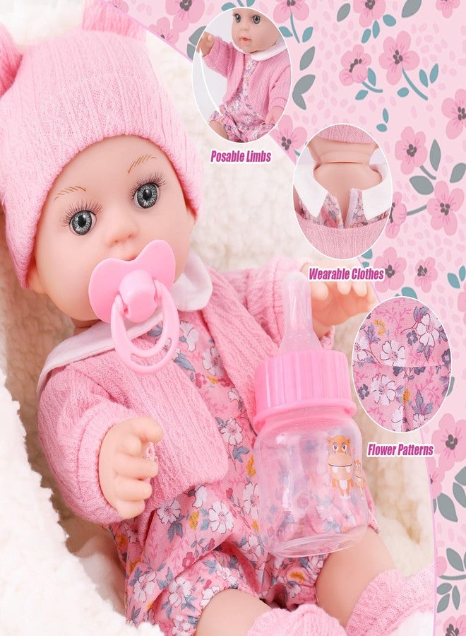 DOTVOSY 12" Baby Doll Set with Clothes and Baby Carrier for Dolls Reborn Baby Doll Accessories Include Feeding Bottles Nipple Toy Stuffs for Kids Age 3+ - Image 4