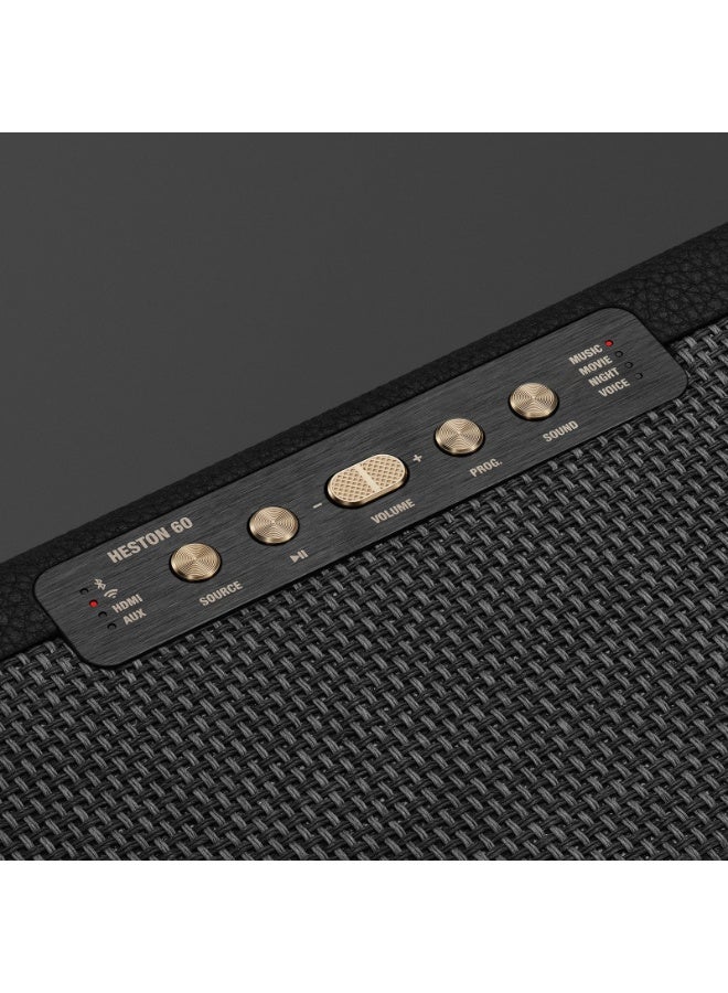 Marshall Heston 60 TV Soundbar with Dolby Atoms - Immersive Sound for Movies and Music / Powerful Bass / Sound Modes / App Control / Bluetooth 5.3V / Integrated Music Service - Black - Image 4
