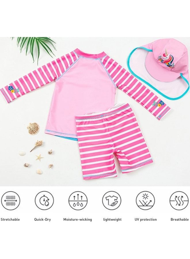 GGEROU ملابس سباحة للفتيات قطعة واحدة من ملابس السباحة الكرتونية للحماية من الطفح الجلدي مع قبعة السباحة - Image 3