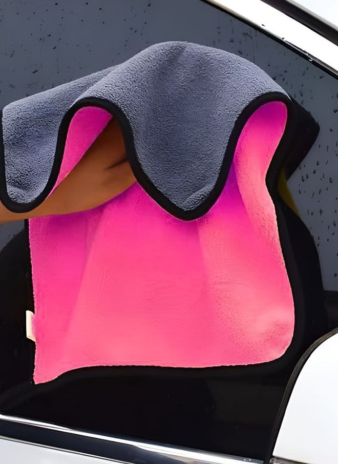 Fezora Pink & Black 4 Pieces Microfiber Cleaning Cloth - Image 3