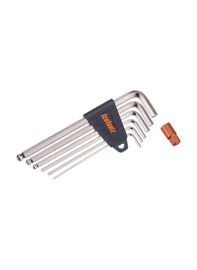IceToolz ICE TOOLZ 36Q1 6 Piece Hex Key Set with 46mm Ballend and Blister Card 