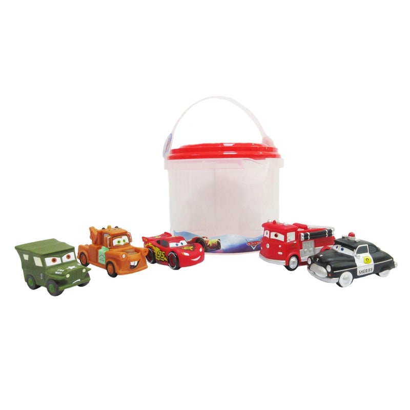 Disney Store Official Pixar Cars Bath Toys Set Includes 5 Detailed Toys with a Straining Storage Bucket Bath Time Fun Water Play Set for Kids - Image 2